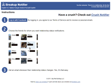 Tablet Screenshot of breakupnotifier.com